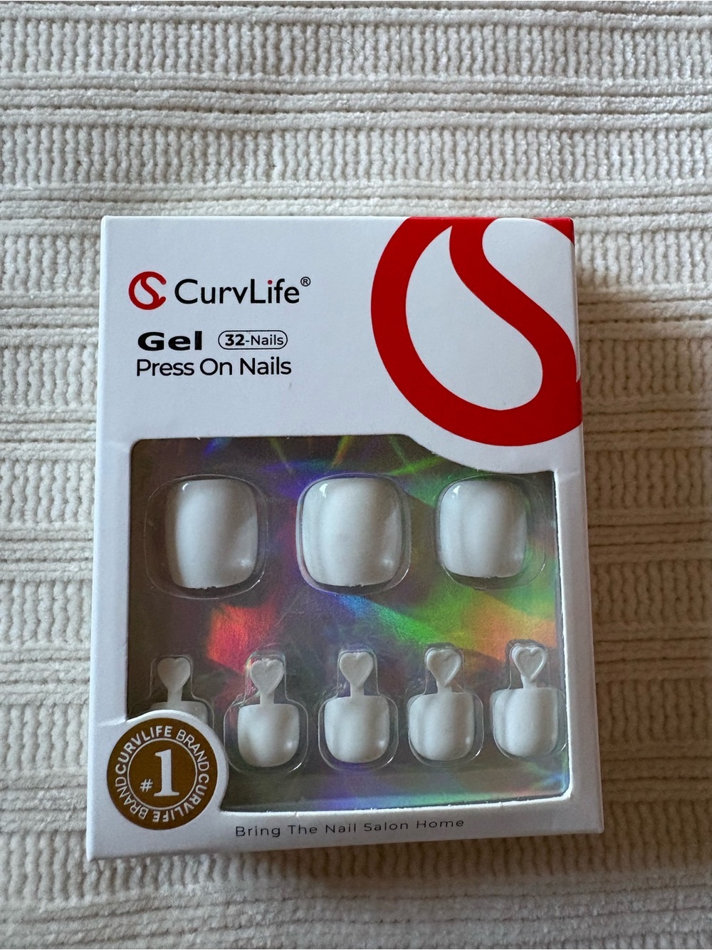 Curvlife White Gel Press On Toe Nails - 32 Pack
